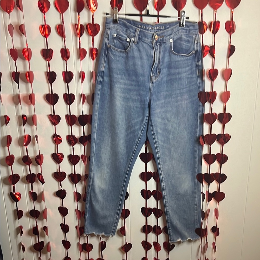 American Eagle Outfitters Women's Light Blue Straight Leg Jeans